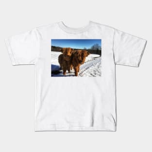 Scottish Highland Cattle Calves 1731 Kids T-Shirt